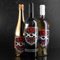 Three Mano's Wine bottles commemorating the 40th anniversary of the 1985 Chicago Bears championship team