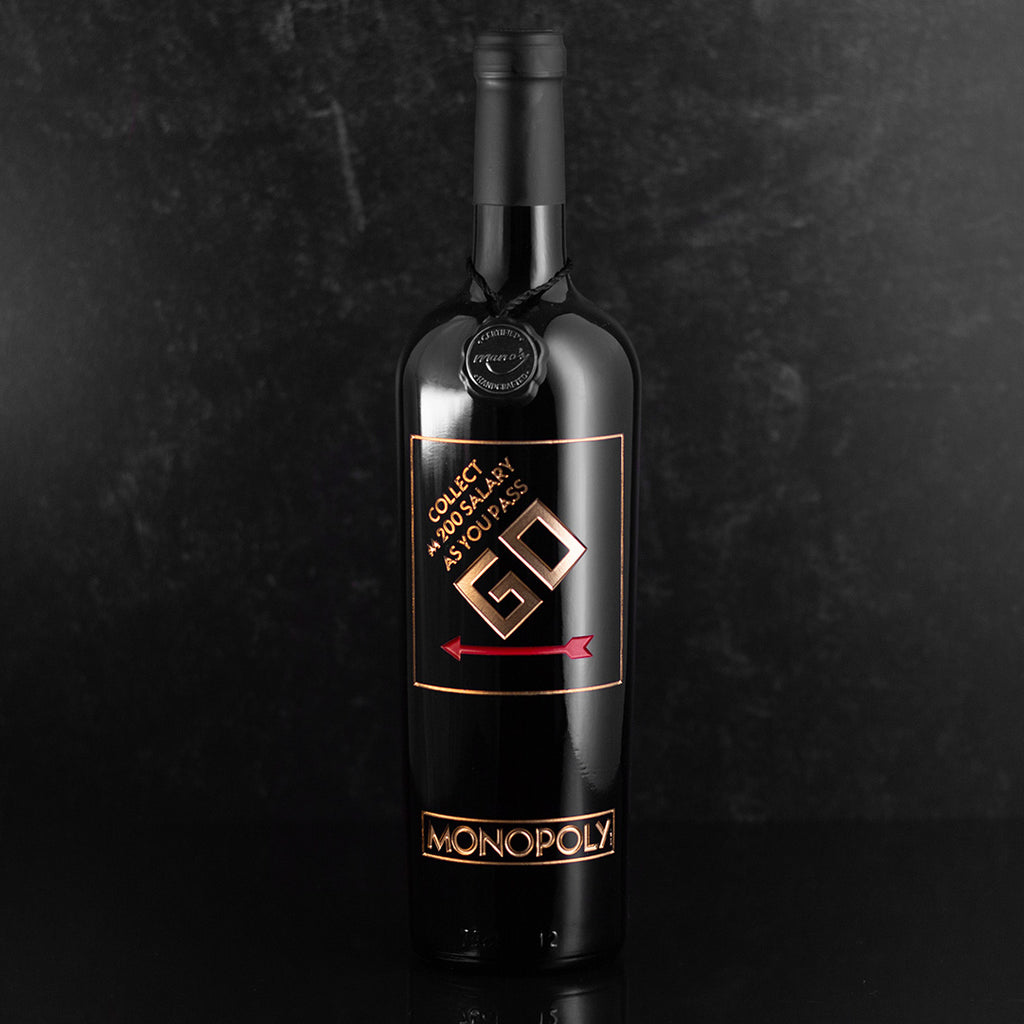 Monopoly Pass GO Etched Wine