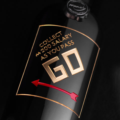 Monopoly Pass GO Etched Wine