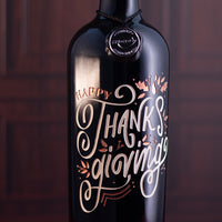 Happy Thanksgiving Etched Wine