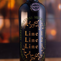 Merry Christmas Lights Custom Etched Wine Bottle