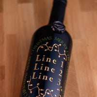 Merry Christmas Lights Custom Etched Wine Bottle
