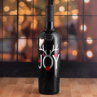 Joy Ornaments Holiday Etched Wine Bottle