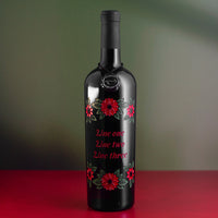 Poinsettia Frame Custom Text Etched Wine