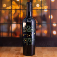 Joyful Foliage Etched Wine