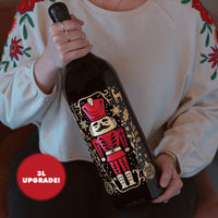 Holiday Classic Nutcracker Etched Wine Bottle