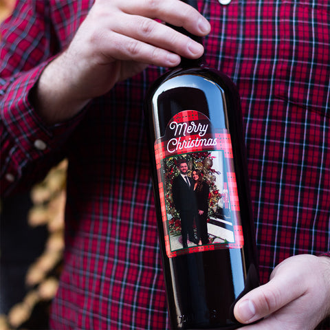 Merry Christmas Photo Label Cabernet Sauvignon