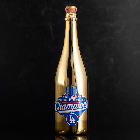 Los Angeles Dodgers 2025 World Series Champions Metallic Gold Bubbly