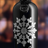 Season's Greetings Snowflake Etched Wine