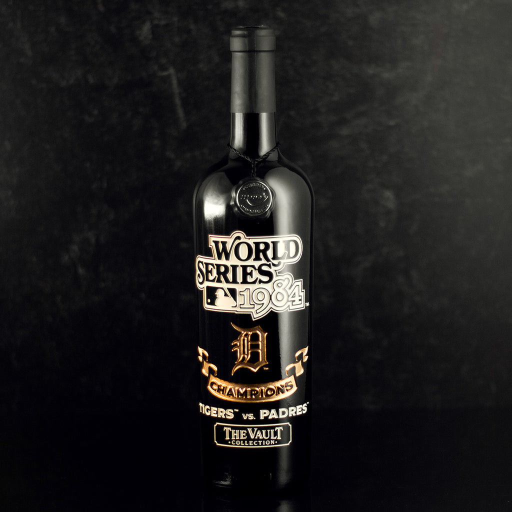 Detroit Tigers 1984 World Series Vault Etched Wine