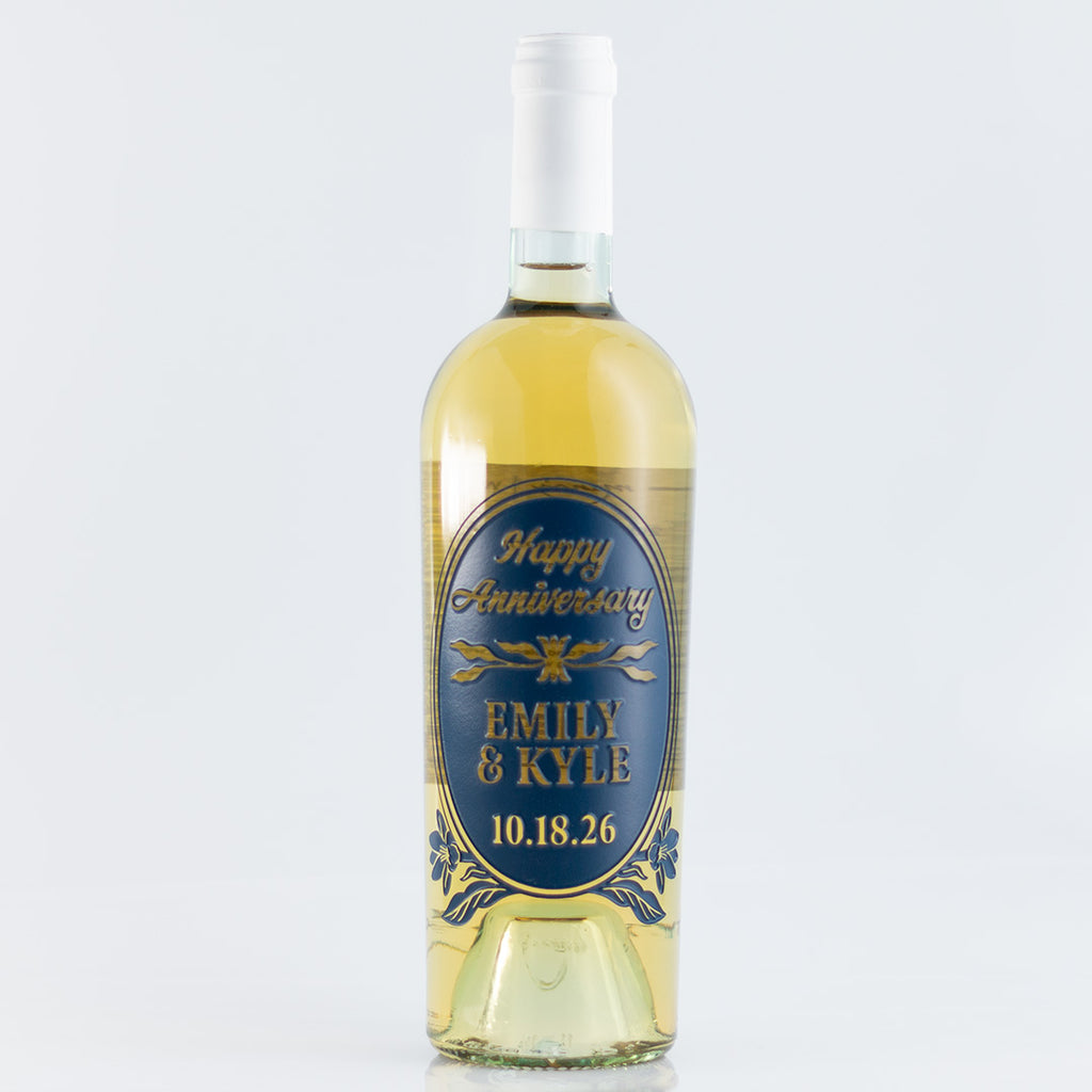 Custom Chardonnay Mano's Wine bottle that's the perfect anniversary gift