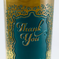 Custom Thank You Foliage Frame Chardonnay Etched Wine