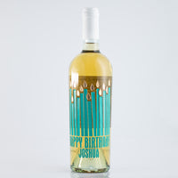 Happy Birthday Candles Chardonnay Custom Etched Wine