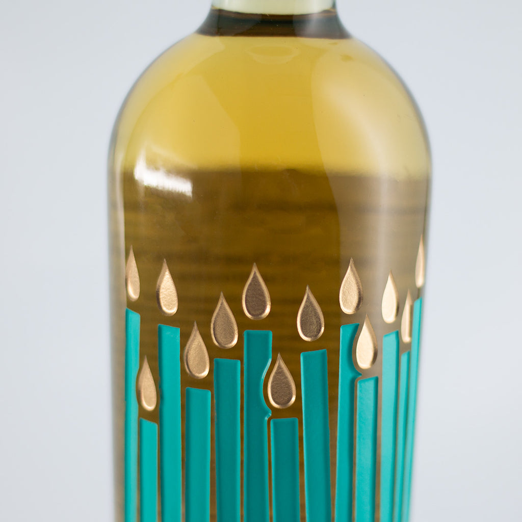 Happy Birthday Candles Chardonnay Custom Etched Wine