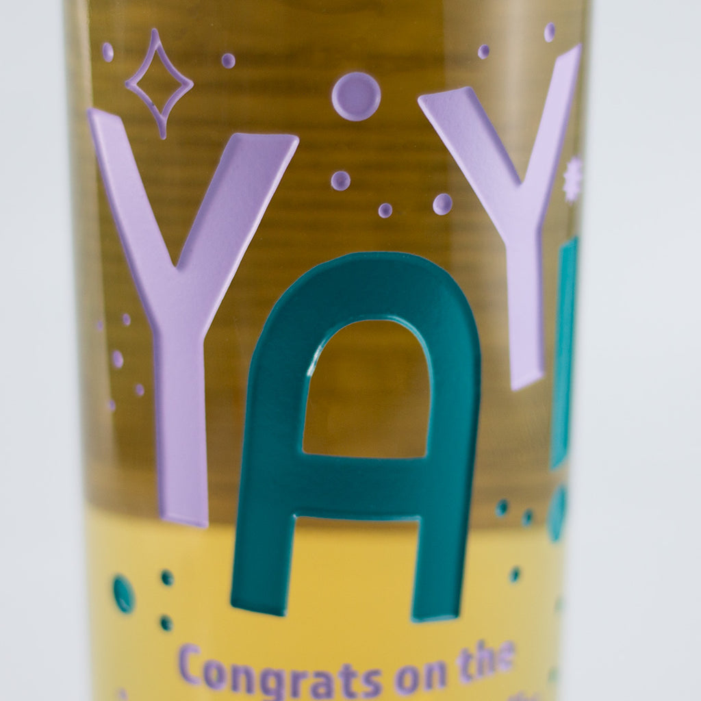 Yay! Chardonnay Custom Etched Wine