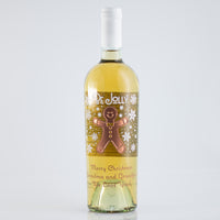 Be Jolly Gingerbread Chardonnay Custom Etched Wine