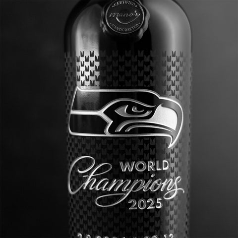 Seattle Seahawks 2025 World Champions Etched Wine