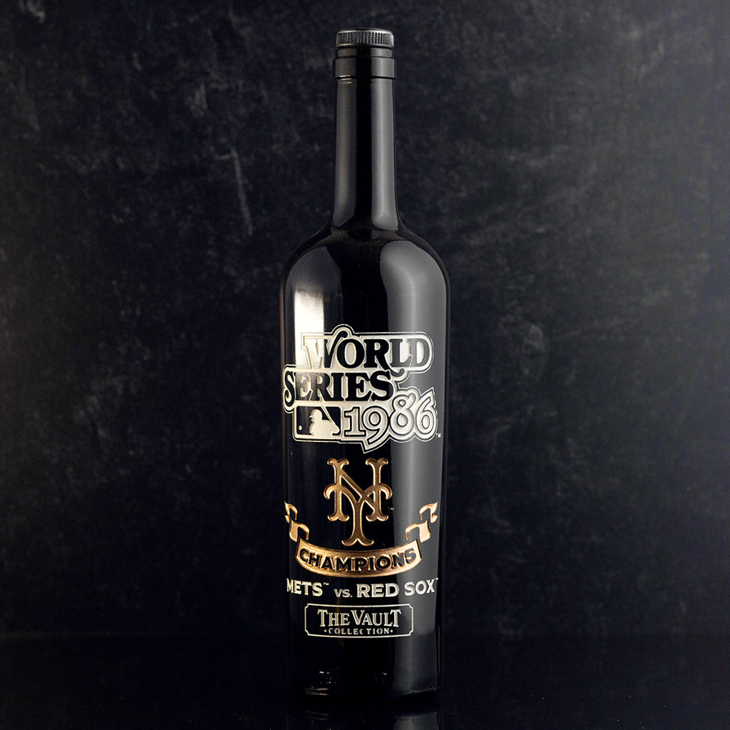 New York Mets 1986 World Series Vault Etched Wine