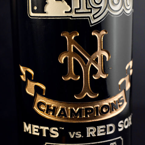 New York Mets 1986 World Series Vault Etched Wine