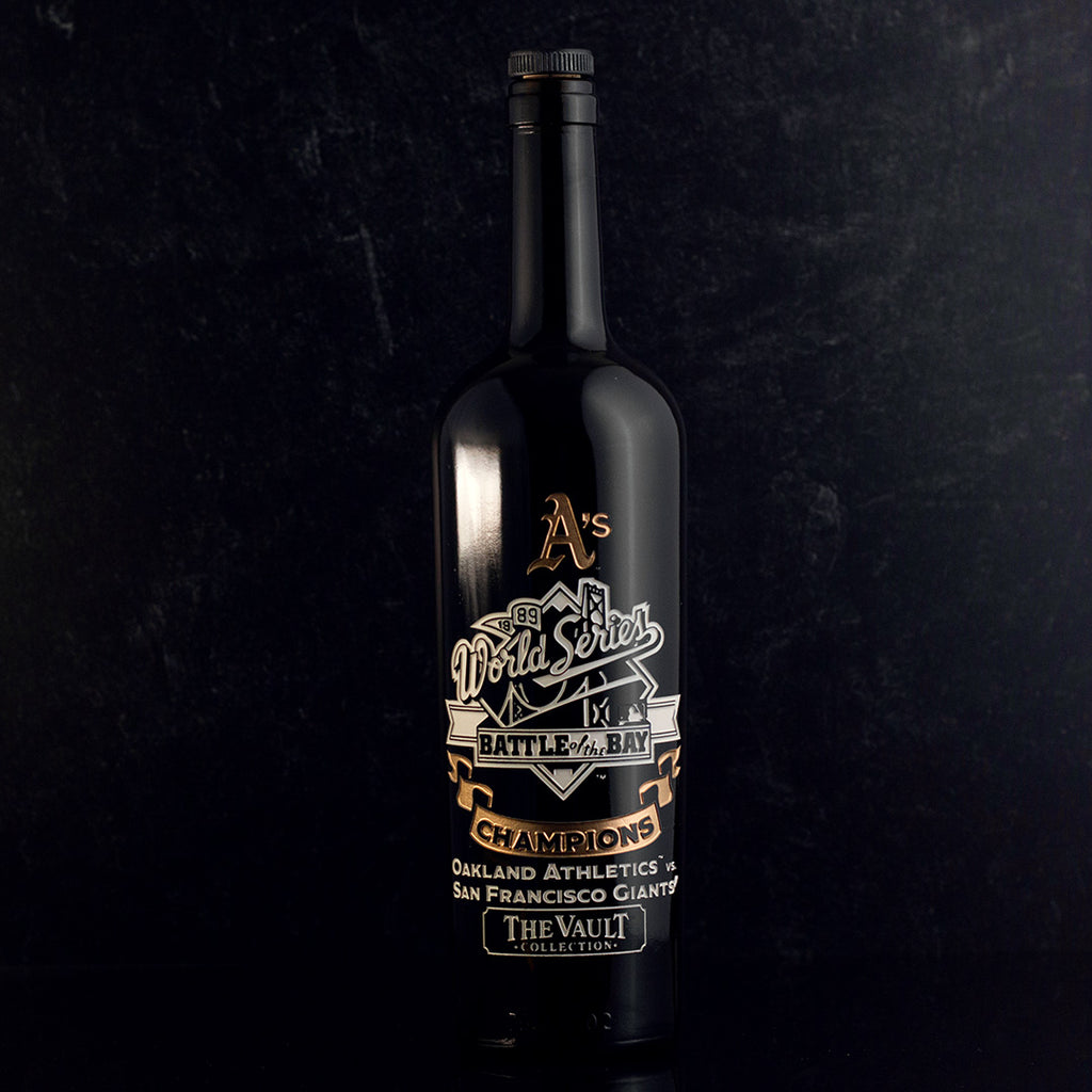 Oakland Athletics 1989 World Series Vault Etched Wine