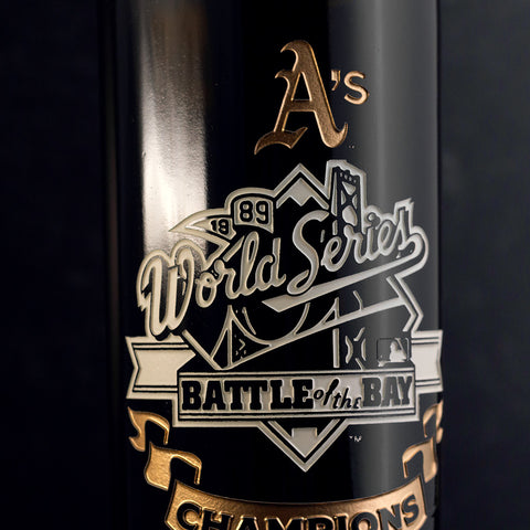 Oakland Athletics 1989 World Series Vault Etched Wine