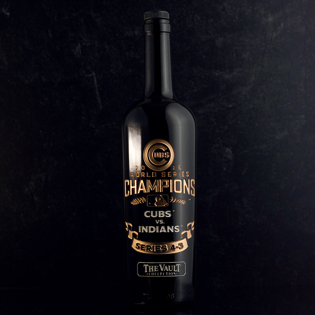 Chicago Cubs 2016 World Series Vault Etched Wine
