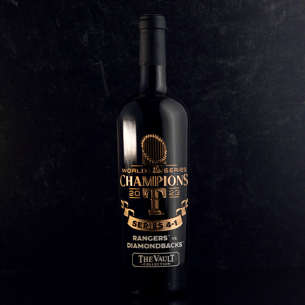Texas Rangers 2023 World Series Vault Etched Wine