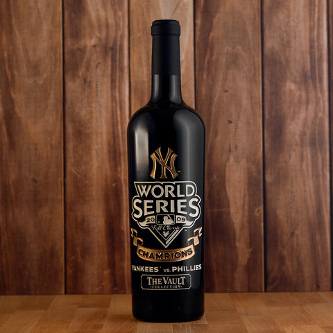 New York Yankees 2009 World Series Vault Etched Wine