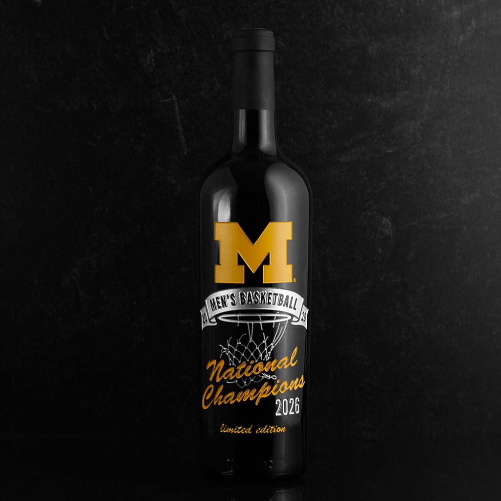 Michigan 2026 Men's Basketball National Champions Net Etched Wine Michigan 2026 Men's Basketball National Champions Net Etched Wine