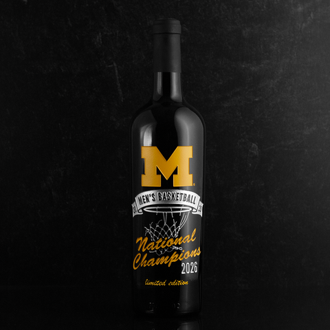 Michigan 2026 Men's Basketball National Champions Net Etched Wine