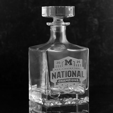 Michigan 2026 Men's Basketball National Champions Glass Decanter