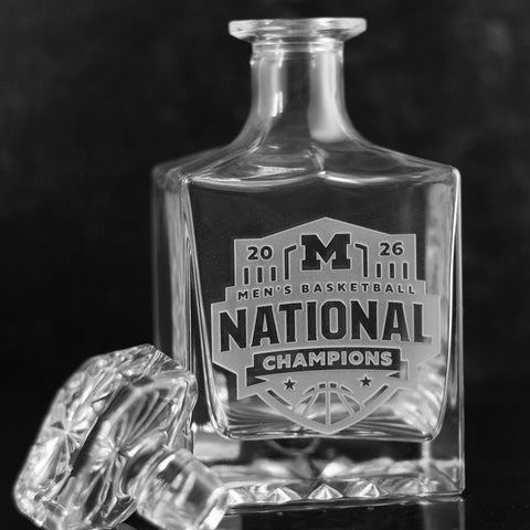 Michigan 2026 Men's Basketball National Champions Glass Decanter