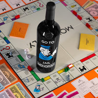 Monopoly Go To Jail Etched Wine