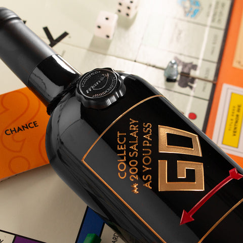 Monopoly Pass GO Etched Wine