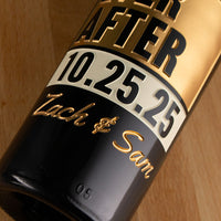 Happily Ever After Metallic Gold Custom Etched Wine