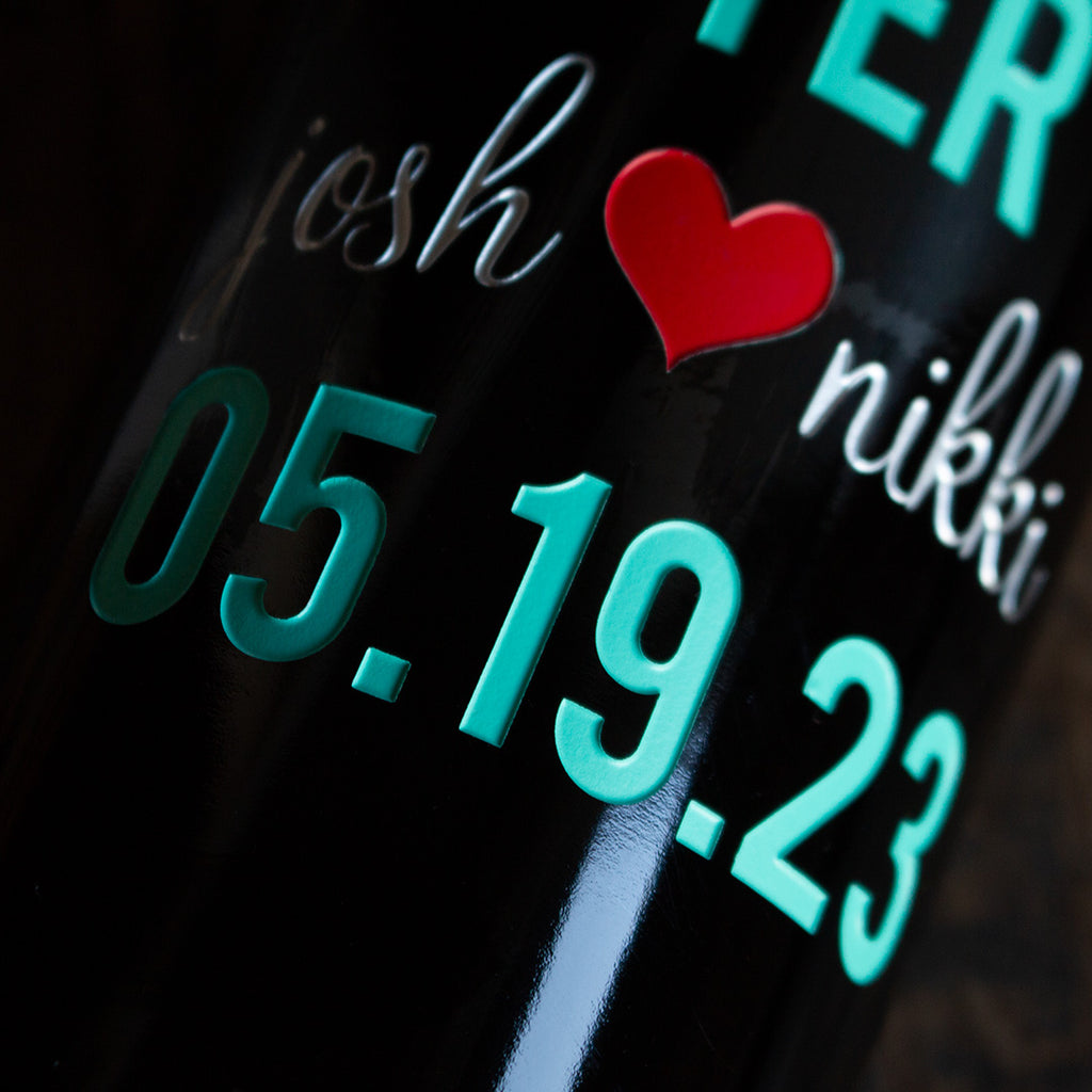 Happily Ever After Custom Etched Wine Bottle