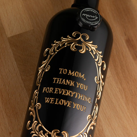 Ornate Oval Frame Custom Etched Wine