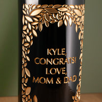 Oval Leaf Custom Etched Wine