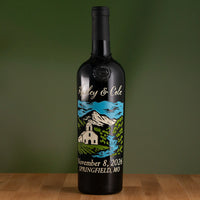 Wedding Chapel Custom Etched Wine