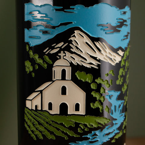 Wedding Chapel Custom Etched Wine