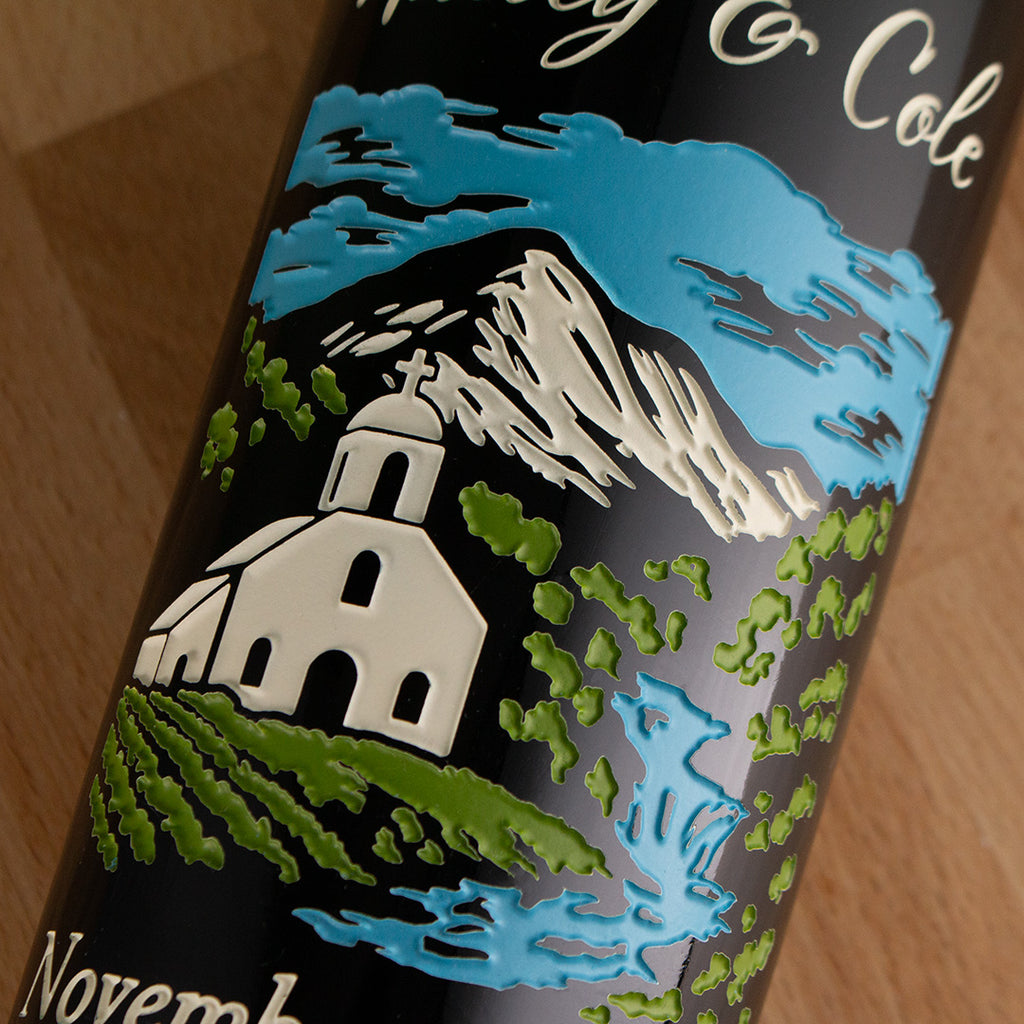 Wedding Chapel Custom Etched Wine