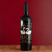 Love Birds Custom Wedding Etched Wine