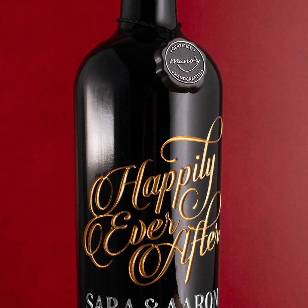 Happily Ever After Script Custom Etched Wine
