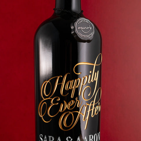 Happily Ever After Script Custom Etched Wine
