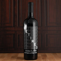 Retired on Repeat Custom Etched Wine