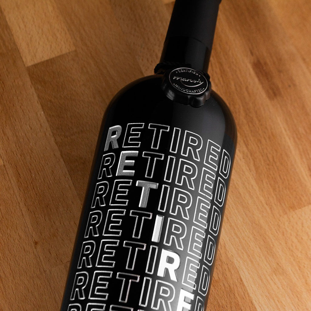 Retired on Repeat Custom Etched Wine