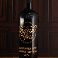 Custom Thank You Message Etched Wine