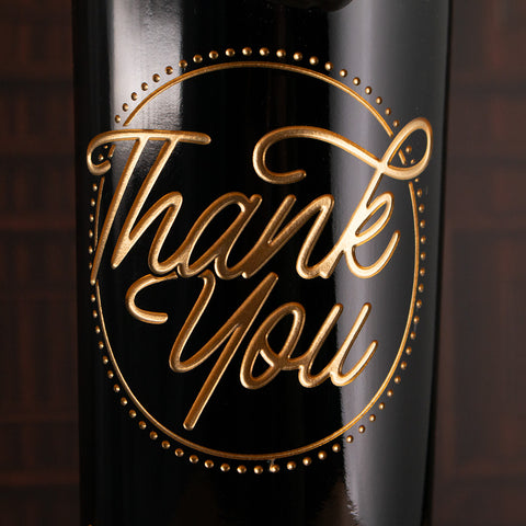 Custom Thank You Message Etched Wine