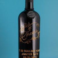 Decorative Cheers! Custom Etched Wine