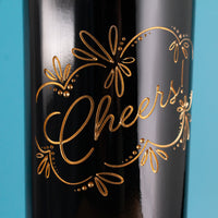 Decorative Cheers! Custom Etched Wine